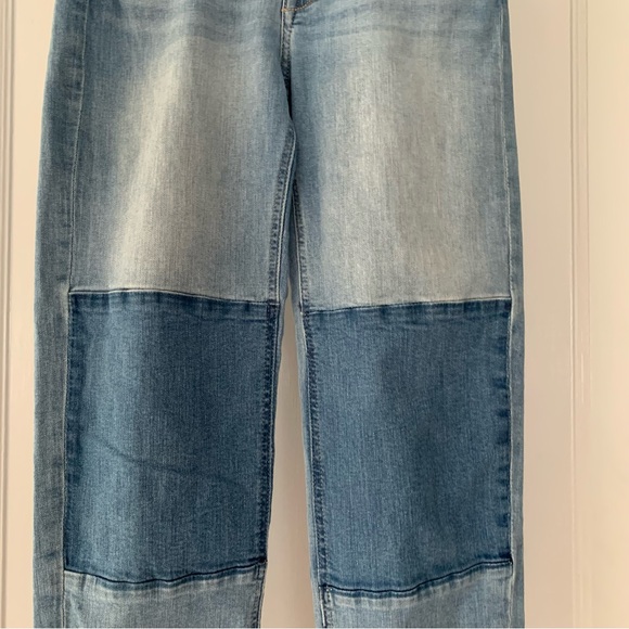 Divided H and M Jeans Womens 6 Blue Denim Patchwork Light Medium Wash Straight - Picture 6 of 10